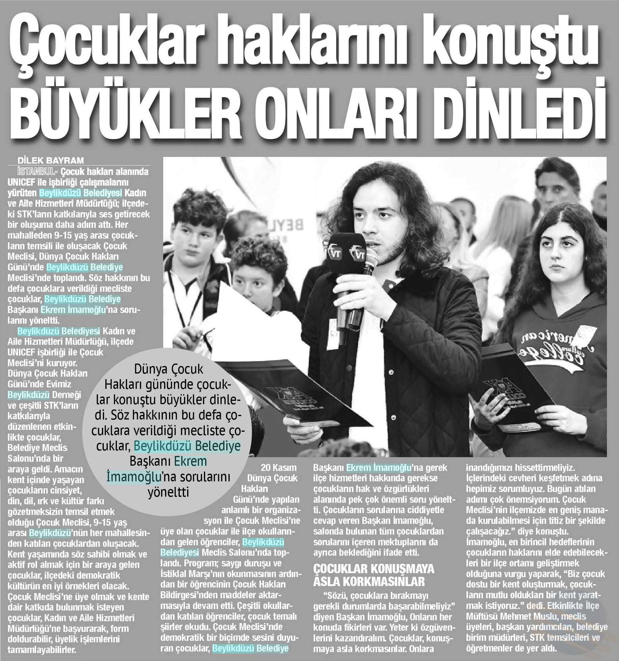 Çocuklar Haklarını Konuştu, Büyükler Onları Dinledi. - Beylikdüzü Kent ...